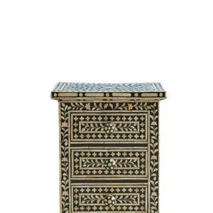 Bone Inlay Floral 3 Drawers Bedside - Image 2