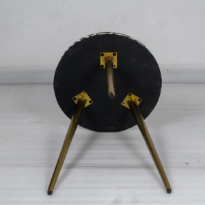 Inlay Round Side Table with Three Gold Legs- Coiled - Image 5