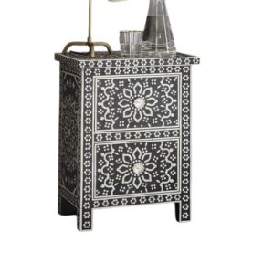 Bone Inlay Zahra Bedside Black - Image 2