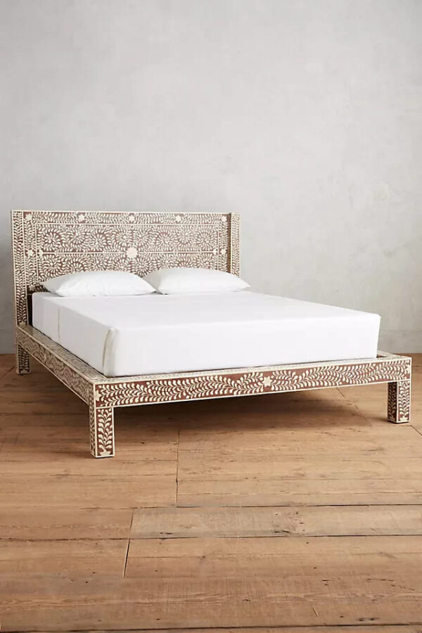 Cozy Bone Inlay Bed Brown