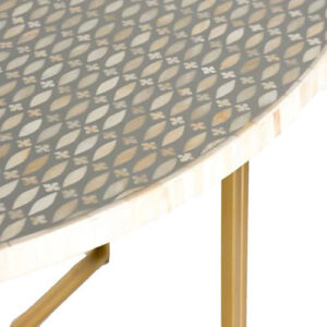 Lattice Bone Inlay Dining Table Grey - Image 2