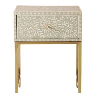 Scroll Vine Bone Inlay Nightstand - Image 3