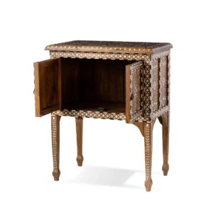 Teak wood inlay Bedside table - Image 3