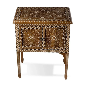 Teak wood inlay Bedside table - Image 4