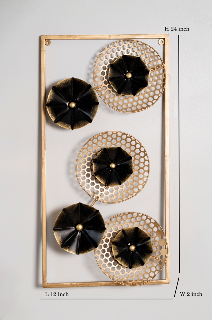 W-Black Bloom Rectangular Frame Décor - Image 3