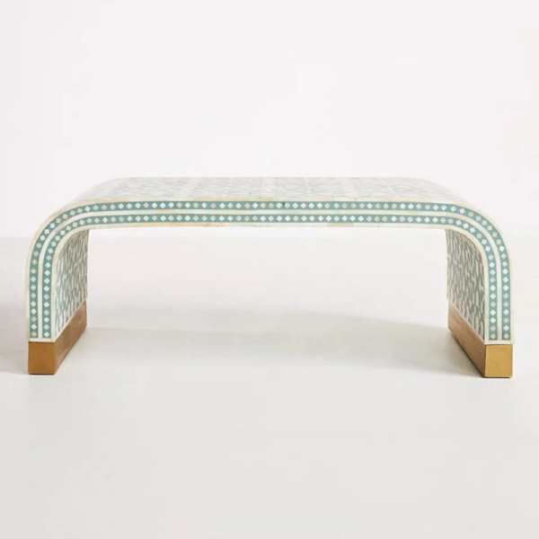 Logan Inlay Waterfall Coffee Table - Moroccan Green